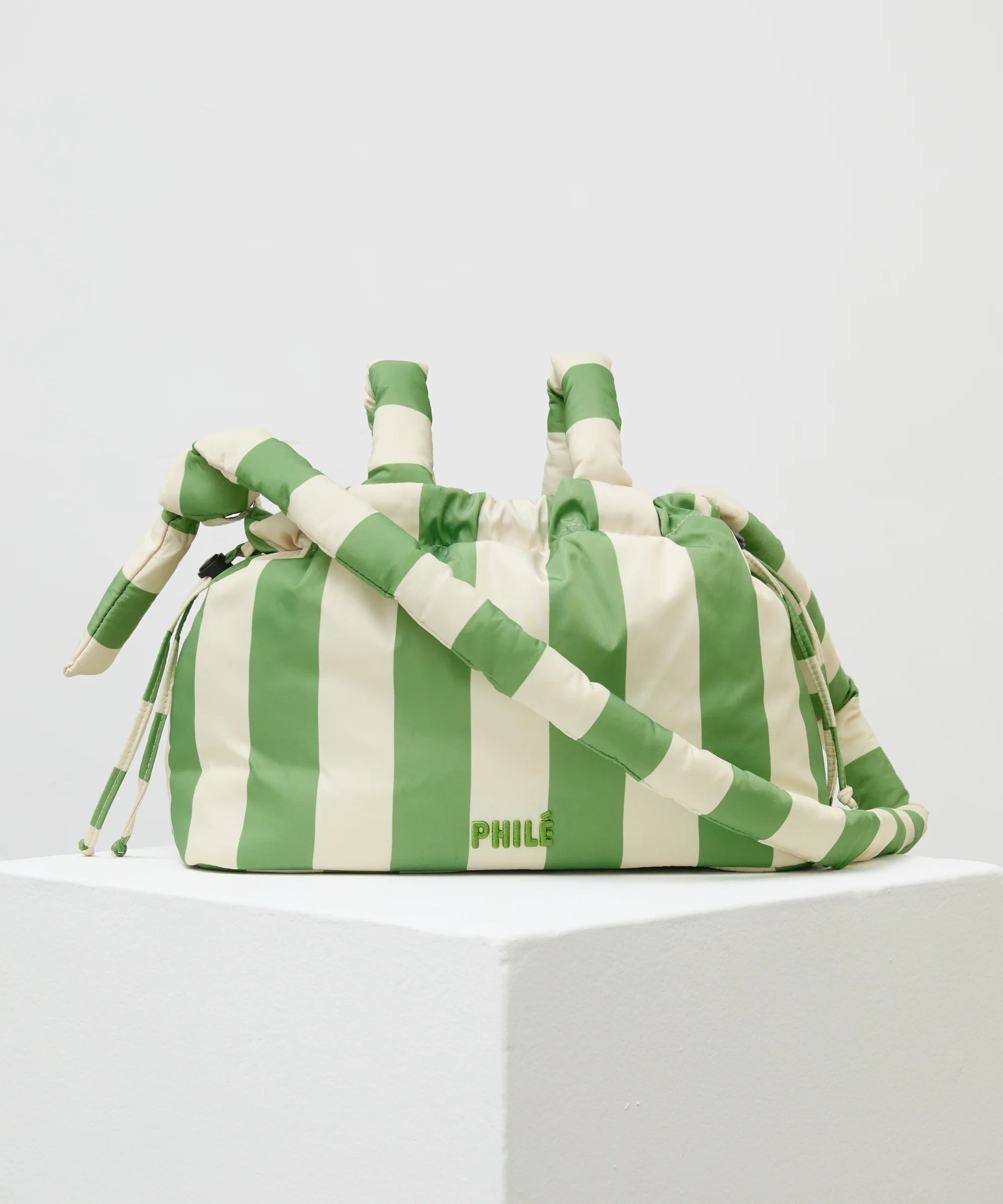 Pram Caddy - Green Stripe